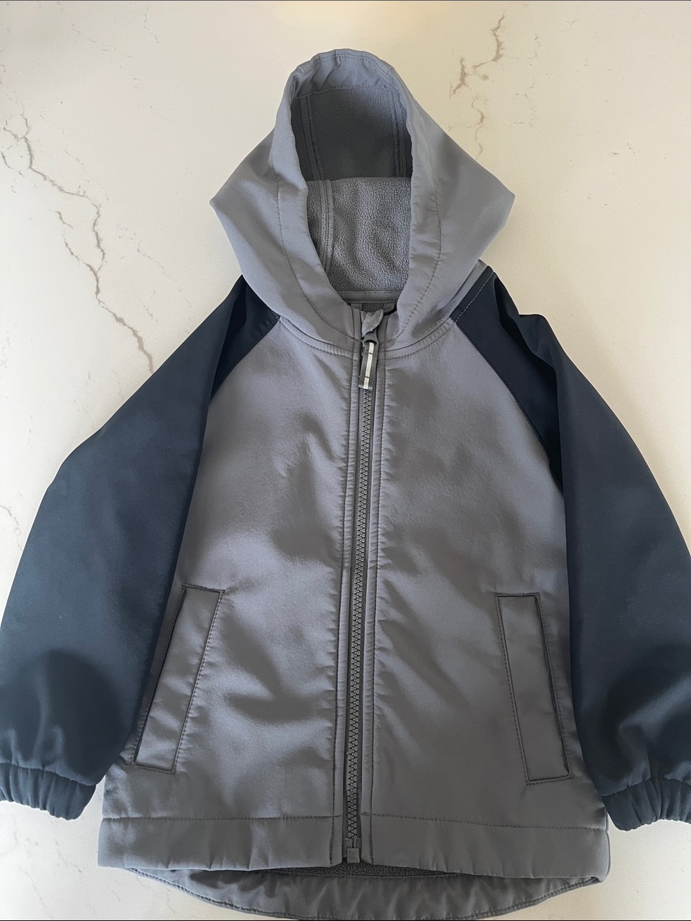 Cat & Jack Hooded Fleece Lined Jacket in Gray and Black